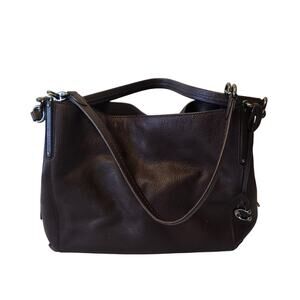 Coach Dalton 31 Shoulder Hobo Slouchy HandBag Pebble Leather Oxblood